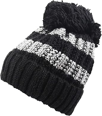 black bobble beanie hat womens