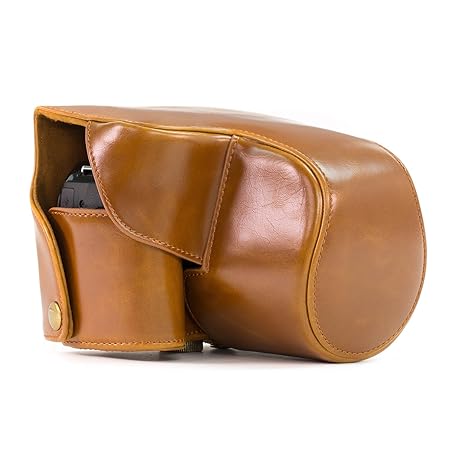 MegaGear Ever Ready Hellbraun Leder Kamera, Tasche für Canon PowerShot G15, Canon PowerShot G16