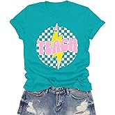LuxLass Teacher Shirts for Women Back to School T-Shirt Teaching Life Tee Tops