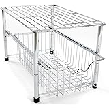 Zeller 17759 Estantería con 2 Cestas Extraíbles, Mesh, Gris, 35x17.5x42