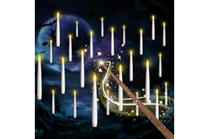GWENDOOL Floating Candles with Wand, 20 pcs Floating Candles Timing Function Candles Decor Candle Set for Wedding, Birthday Decoration, Amazing Magic Effects