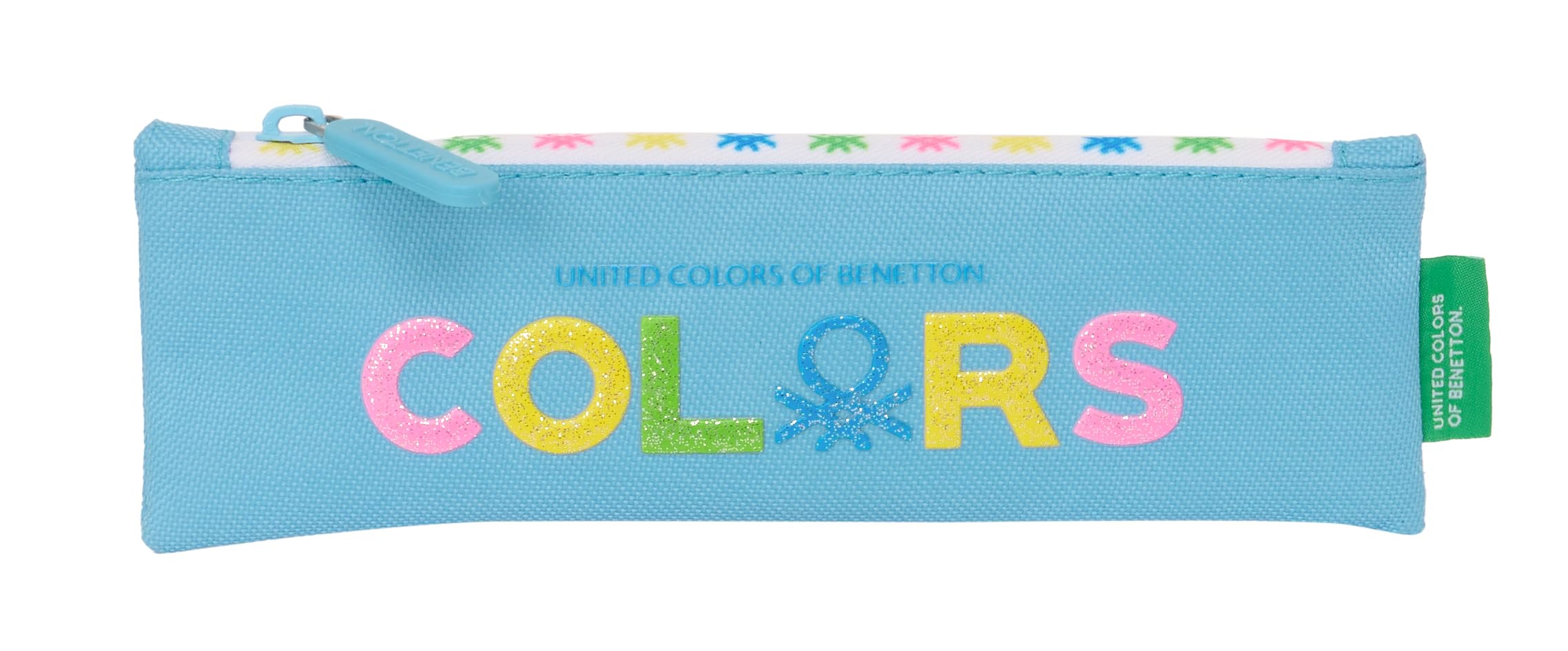 Benetton Spring – School Pencil Case, Children's Pencil Case, Ideal for Children from 5 to 14 Years, Comfortable and Versatile, Quality and Resistance, 20 x 60 cm, Light Blue, Light Blue, Estándar,