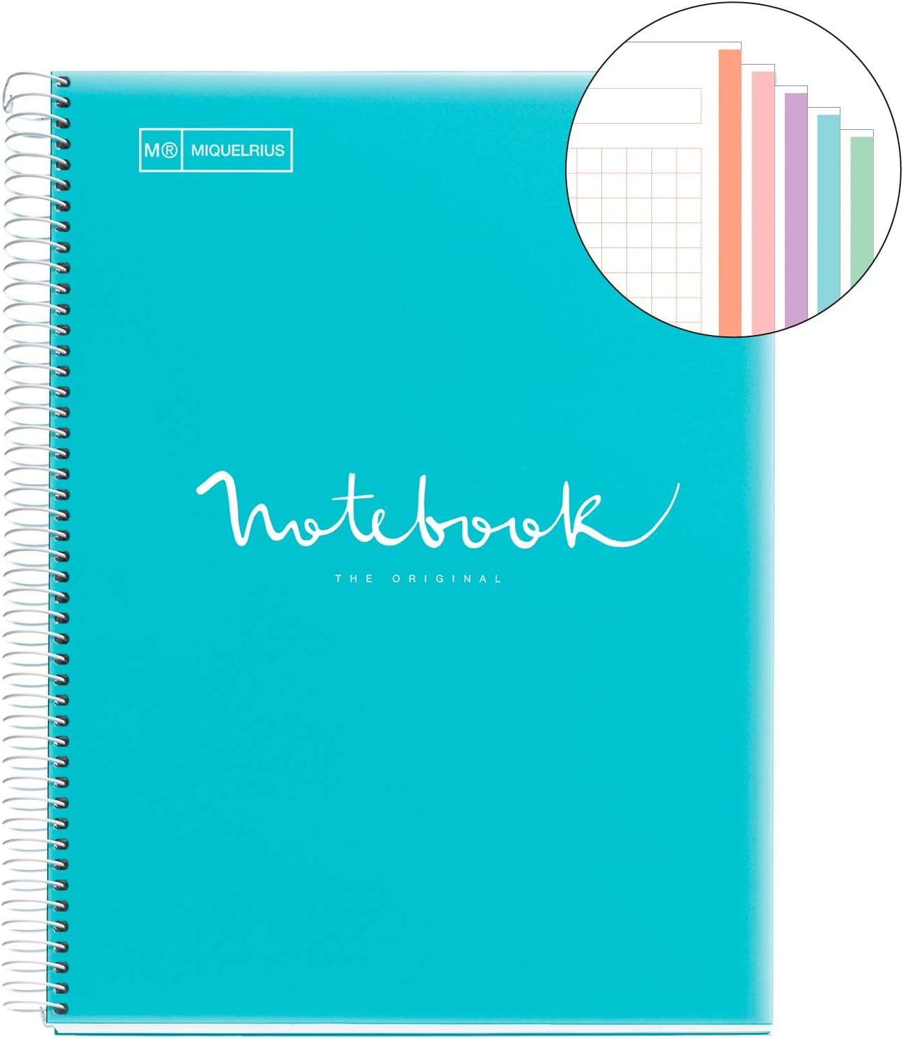 Miquelrius A4 Spiral Bound Plastic Cover Notebook Unica Sky Blue - Image 3