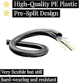 On1shelf Black Split Plastic Flexible Cable Tidy Tube Trunking 19.5mm - 2m view 4