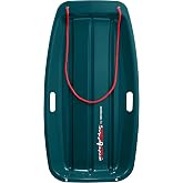 Retrospec Retrorider Plastic Snow Sled &ndash; Toboggan Style with Pull Rope, Cold-Resistant Coating, and Hard Bottom for Smooth Downhill Rides &ndash; Available for Kids and Adults