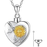 SOLOLIKE Sterling Silver Urn Neckalce for Ashes for Women: Cremation Jewelry for Women - Ashes Keepsake Pendant Memorial Jewelry Gifts for A Loss of Loved Ones