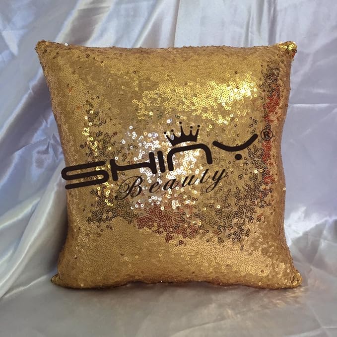 shinybeauty lentejuelas almohada gold-22 (81,3 x 55,9 cm, funda de