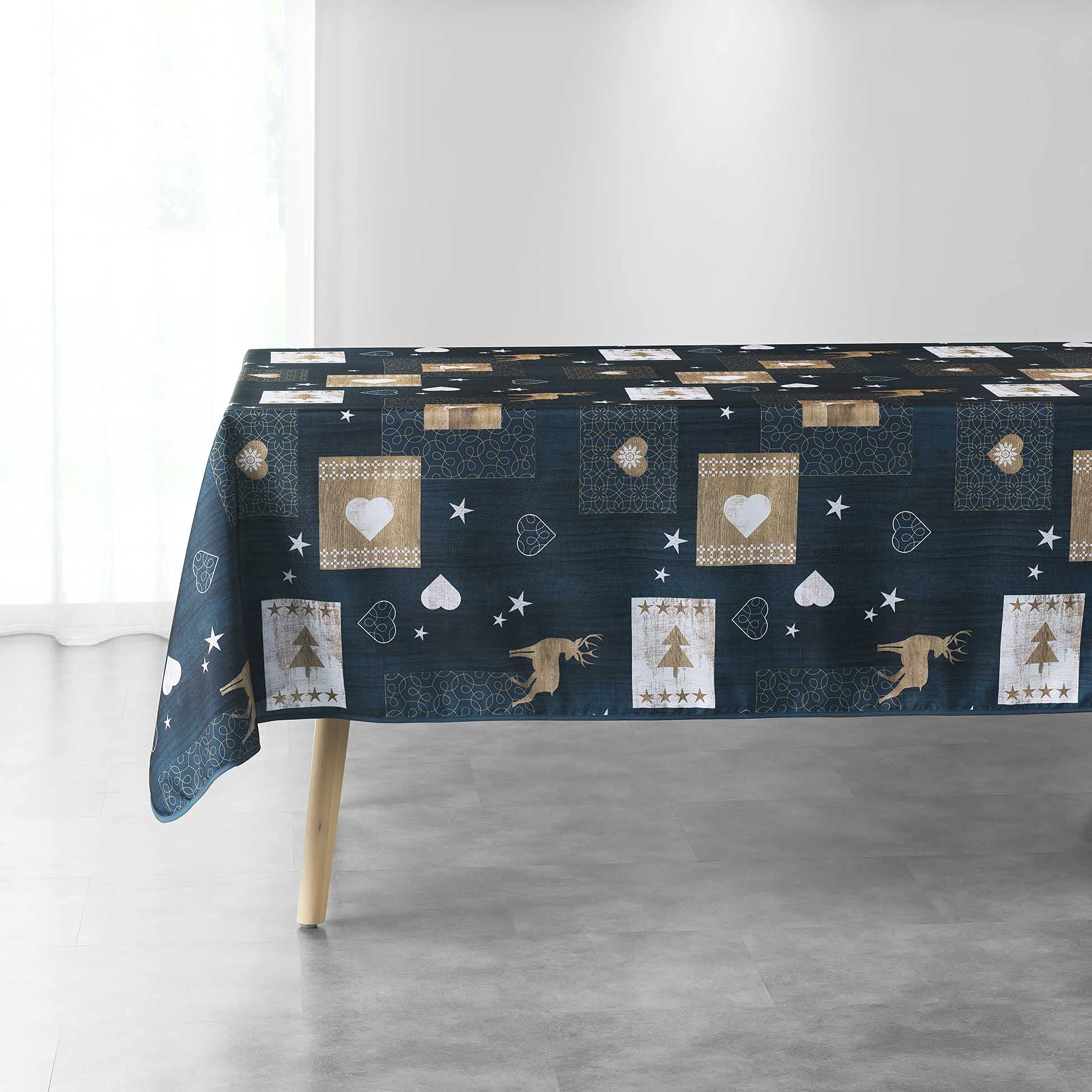 Douceur d'Intérieur Augustin Blue Rectangular Tablecloth 150 x 300 cm