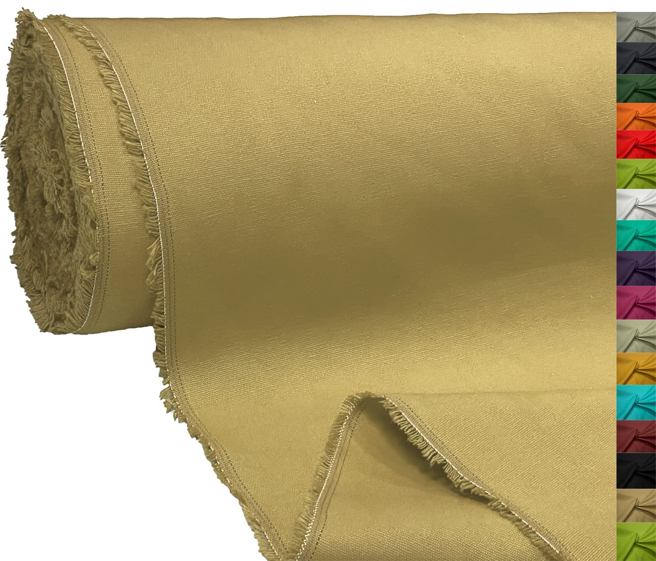 A-Express 100% Cotton Canvas Fabric Material Dressmaking Cloth Curtain Bags 145cm 57" Wide 250GSM Sold Per Meter - 2 Meters 200cm x 145cm Beige