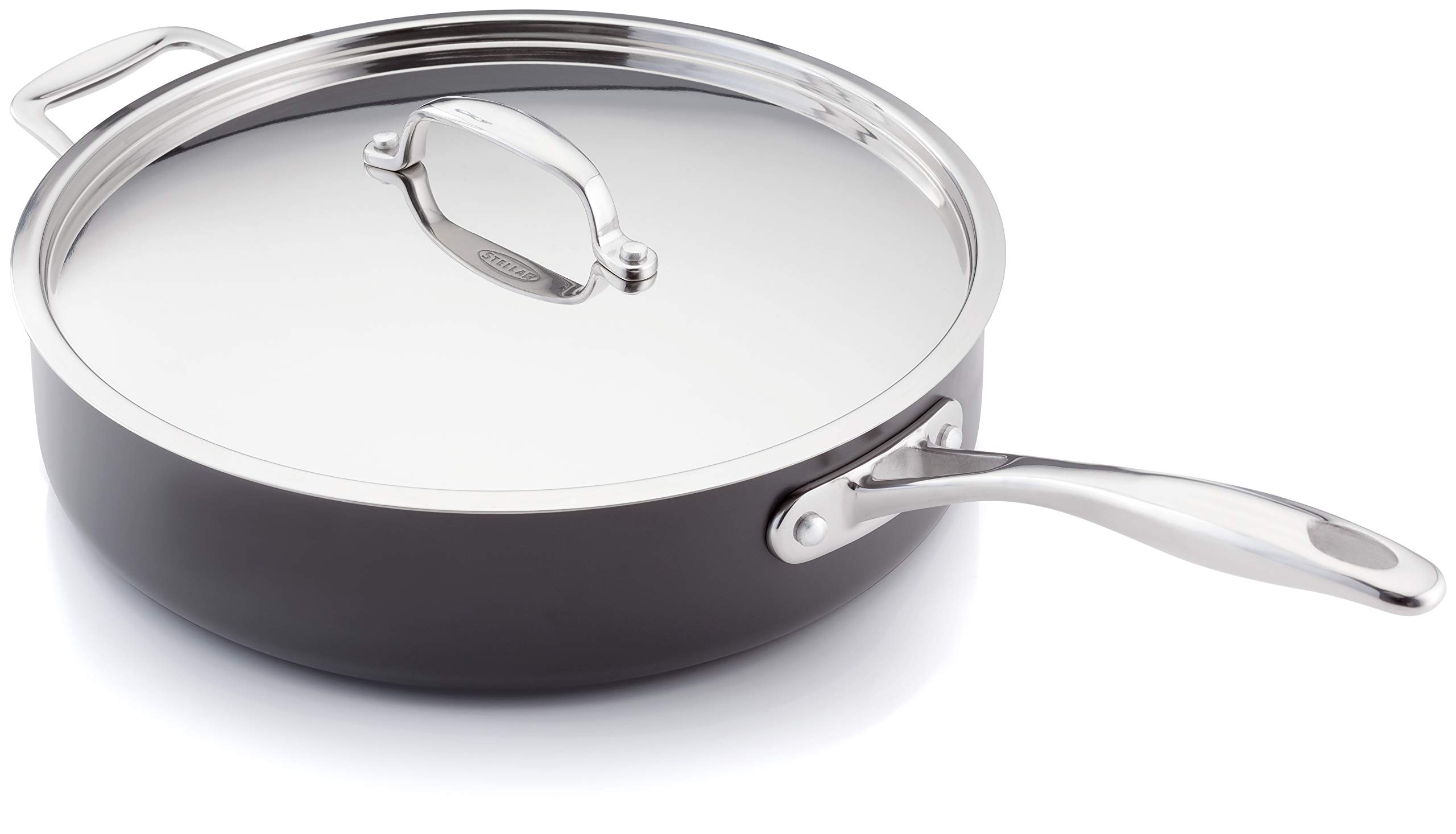 Stellar Element 28cm Saute Pan, Oven Safe to 240C, Aluminium Hard Anodonised Surface