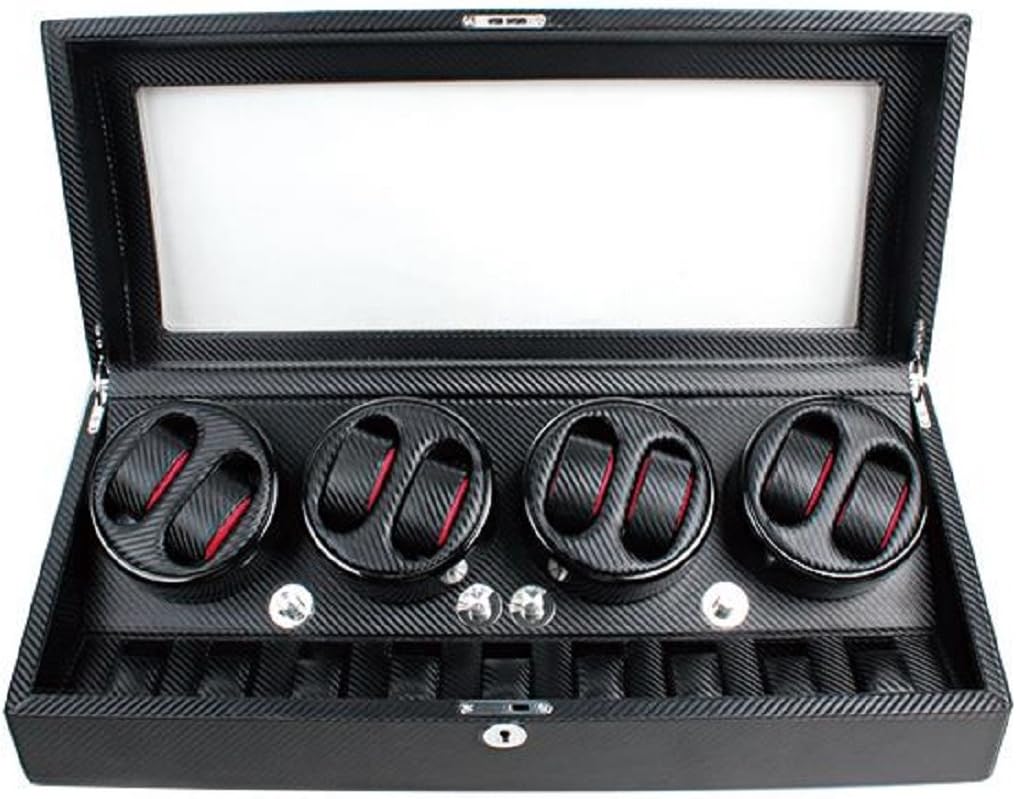 Automatic Movement Analogue- Digital Watch Winder Display Box Case with Safelty Lock and Key