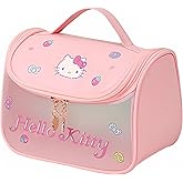Cute Cartoon Womens Toiletry Bag, PU Leather Translucent Waterproof Toiletries Bag, Travel Makeup Bag Organizer (Pink)