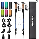 KINGGEAR Walking Sticks - Adjustable Hiking Poles, Trekking Poles with Quick Flip Lock, Lightweight Collapsible, Durable 7075