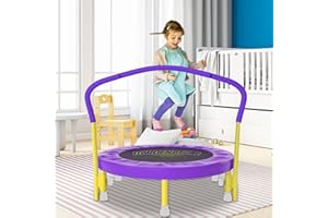 Gardenature 36'' Toddler Trampoline with Handle for Kids, Indoor/Garden Jump Safely Super Safety, Toddlers Trampoline with Safety Padded Cover