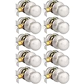 GOBEKOR 10 Pack Brushed Nickel Passage Door Knob for Hallway or Closet Door Knobs,Keyless Interior Door Knobs Non-Locking Ind