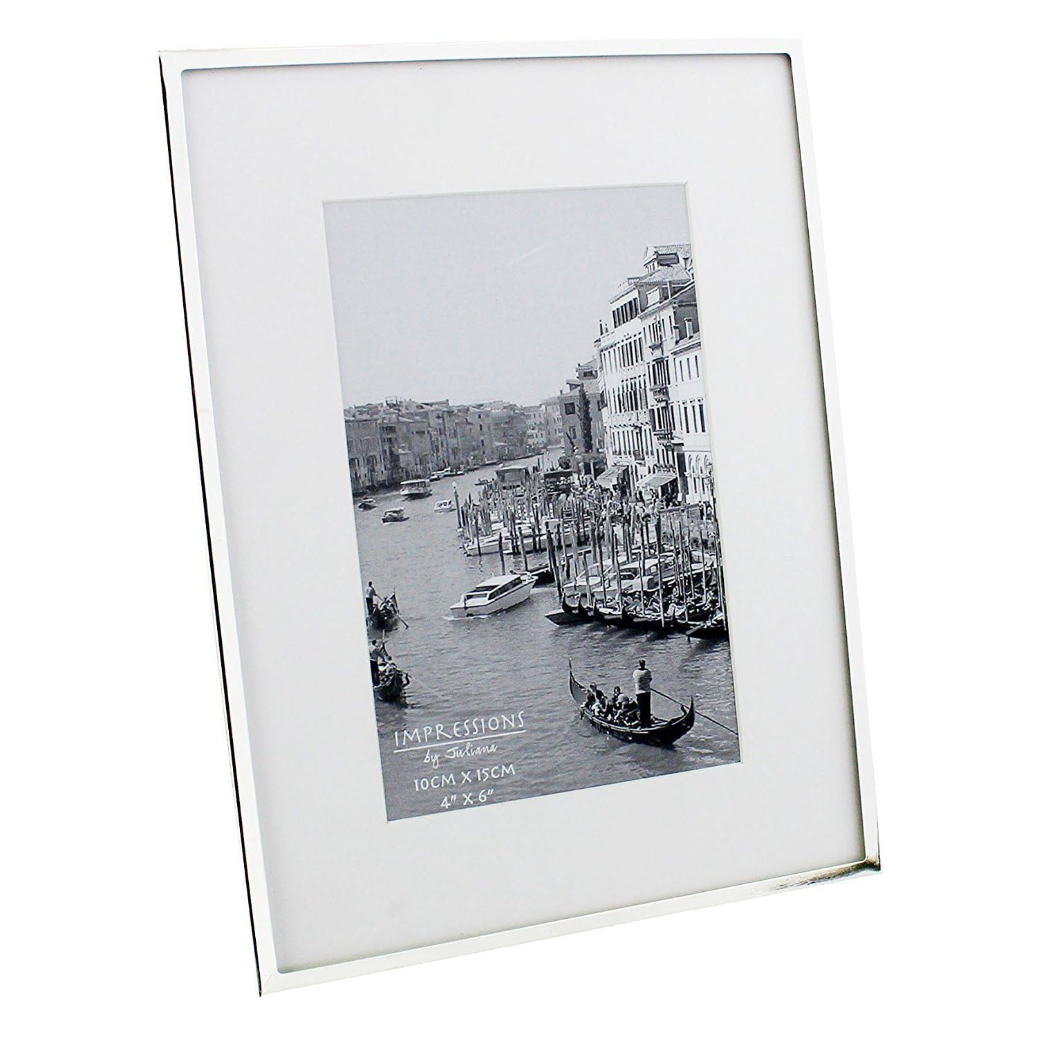 Impressions narrow silver plated 8" x 10" photo frame with white mount boarder