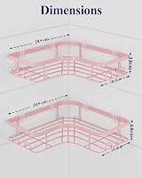 Kitsure Corner Shower Caddy 2 Pack Rustproof White Adh Drill-Free view 2