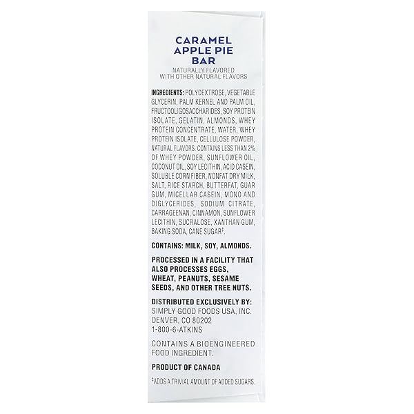 ATKINS SNACK, CARAMEL APPLE PIE BAR, 5 BARS, 1.41 OZ (40 G) EACH