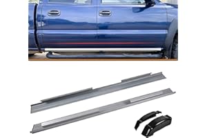 RoyalParts Rocker Panels and Cab Corners Compatible with Chevy Silverado GMC Sierra 1999-2007 | Avalanche 2002-2006 4 Door Crew Cab Slip-On Metal