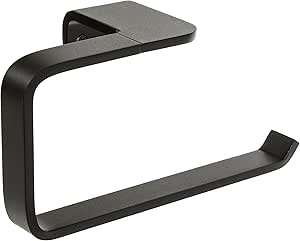 Tatay Aro toallero de la Colección Onyx, en Aluminio anodizado Negro Mate. Doble Sistema de fijación, Tornillos y Sistema Glue & Fix, sin taladrar.