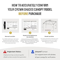 CROWN SHADES 12x12 Canopy Replacement Top - Only