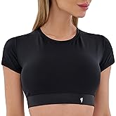 Bona Fide Workout Tops for Women - Short/Long Sleeve Compression Shirt - Breathable Tight Crop Top for Gym, Running, Yoga