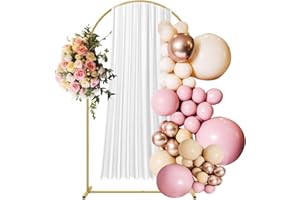 MJHGEN Gold Metal Wedding Arch Backdrop Stand, 7.2 FT Balloon Arched Frame Stand With Base, Wedding Arches For Ceremony, Arches For Backdrop,Wedding Arch For Party Birthday Celebration For Indoor And Outdoor