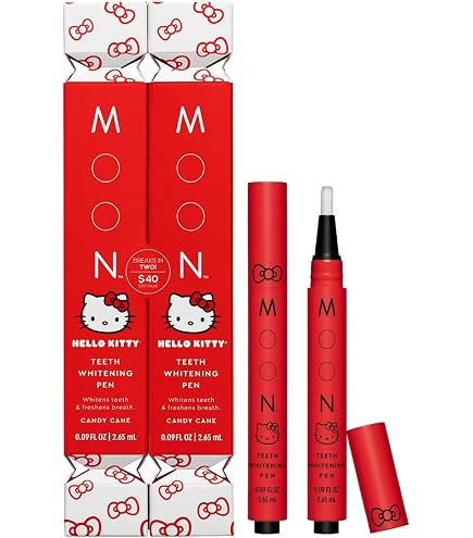 Amazon.com: MOON x Hello Kitty Teeth Whitening Pen Duo, Candy Cane