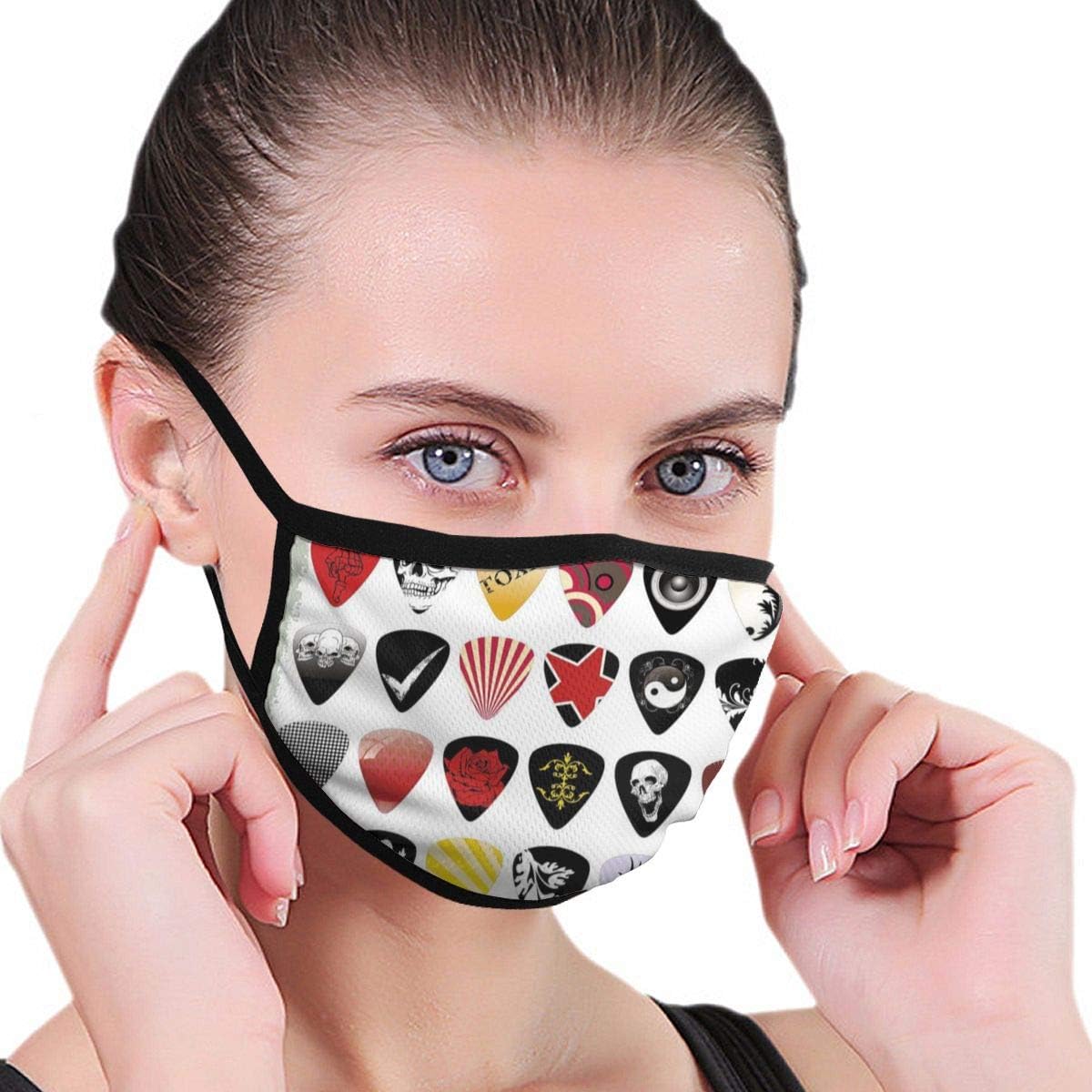 Comfortable Windproof mask Guitar Picks Various Designs Skulls Crosses Stripes And Stars Rockstar Lifestyle Face mask mouth masks