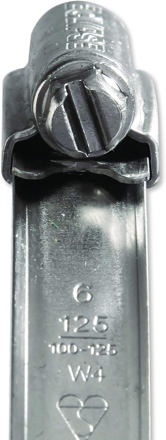 Eclipse Professional Tools ECW4-6 W4 Box of 5 100-125mm (4" - 5") 304 Stainless Steel Worm Gear Hose Clamps - Image 4