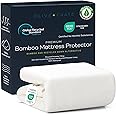 Olive + Crate 100% Viscose Bamboo Mattress Protector - Eco-Concious Cooling Bamboo Mattress Cover - Waterproof Hypoallergenic Protection - Breathable Queen Size Shield Against Dust & Spills