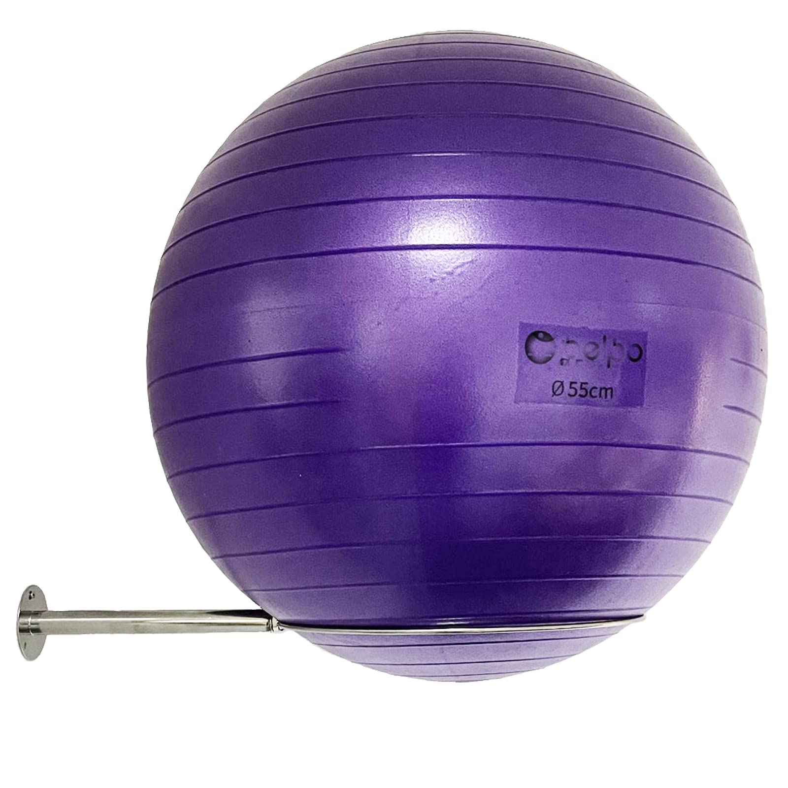 Wall Mounted Stainless Steel Gym Ball Holder, Sturdy Yoga Ball Storage Rack, Stability Ball Display Holder for Exercise/Yoga/Stability Balls 12.6" to 34" with Fixing Screws