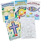 Fun Express Bible Coloring Book for Kids Set of 72 - Christian Coloring Books for Sunday School Prizes & VBS Activities | Religious Party Favors with Bible Story Illustrations for Faith Education