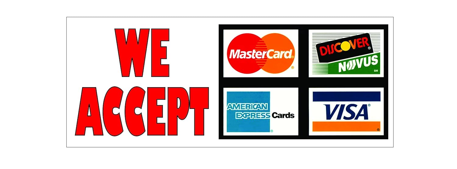 We Accept Credit Cards Banner Business Industrial Business