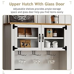 4ever2buy 72" Farmhouse Coffee Bar Cabinet with