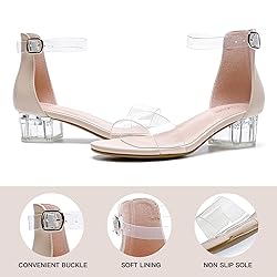 Dufannie Clear Heels for Girls Sandals Cute Nudes