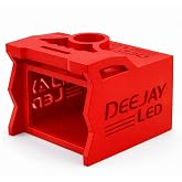 DEEJAY LED TBH1DIN3EQRED One Din Two EQ Wooden Case, Light Brown MDF Car Audio Controller Housing with 2.5" Cup Holder, 1 DIN EQ Wooden Box, Custom Wooden Case for Equalizer, 2.5 DIN Space - Red