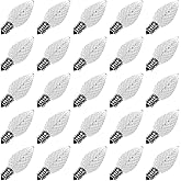 Meconard C7 Led Replacement Christmas Light Bulbs, C7 Shatterproof Led Bulbs for Christmas Indoor Outdoor String Lights, E12 Candelabra Base, Commercial Grade Holiday Bulbs, Cool White, 25 Pack