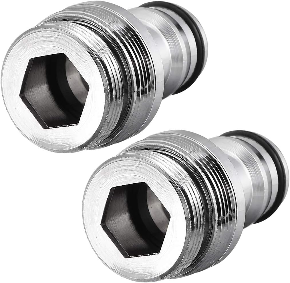 sourcing map Garden Hose Quick Connect Nickel-plated Water Hose Fitting Connectors M22 Male Threaded Adapter 2pcs