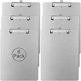 ZCZN Metal Clipboards, 6 Pack Heavy Duty Aluminum Clipboards 12 x 9 Inches, A4 Letter Sizer Document Holder with Low Profile Clip, Suitable for School, Office, Jobsite or Medical Staff, Silver