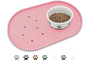 KPWACD Dog Food Mat Anti-Slip Bowl Mats for Food and Water, High-Lips Waterproof Pet Placemat Prevent Messy Spills to Floor, Silicone Puppy Feeding Trays for Large Medium Small Dogs Cats