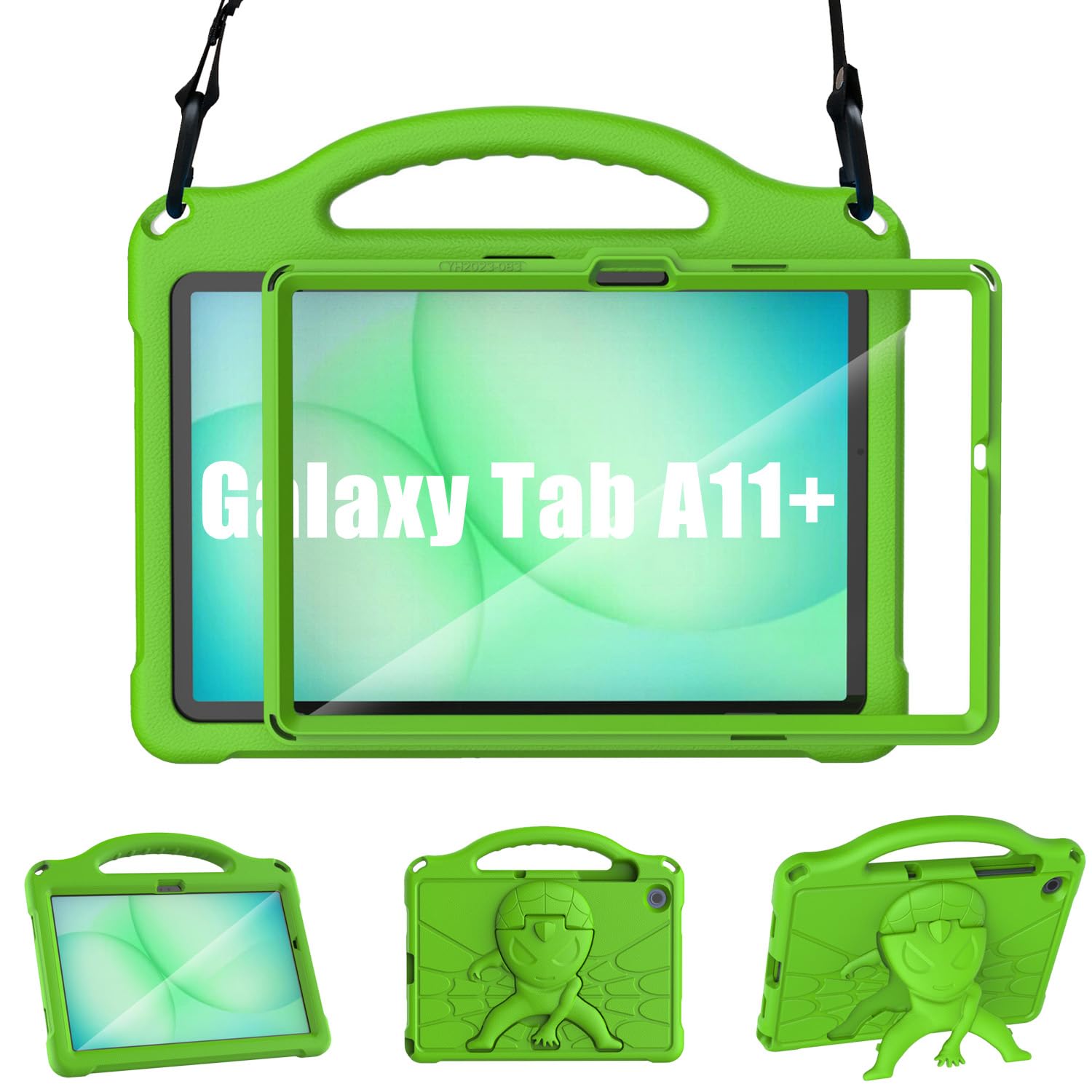 Sanyetral Funda para Samsung Galaxy Tab A11 Plus 2026/A9 Plus 2023 de 11 pulgadas, funda Galaxy Tab A11+/A9+ con protector de pantalla, funda protectora con asa a prueba de golpes y correa para el hombro, color verde