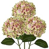 DILATATA Fake Hydrangeas Real Touch Hydrangea Flowers 26" Large Artificial Hydrangea Flowers Silk Hydrangea for Wedding Bouquet, Home, Party, Store, 3