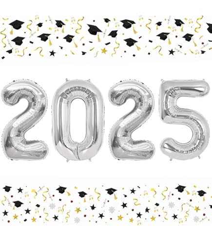 Amazon.com: 16 英吋2025 年氣球2025 號鋁箔氣球適用於除夕派對用品