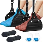 2 Pack Foot Hammock for Plane Travel, Portable Airplane Foot Rest Leg Hammock for Airplane Travel, Adjustable Plane Footrest Foot Sling for Long Flight