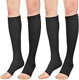 ACWOO Compression Socks Open Toe 2 Pairs Unisex Flight Running Medical view 8