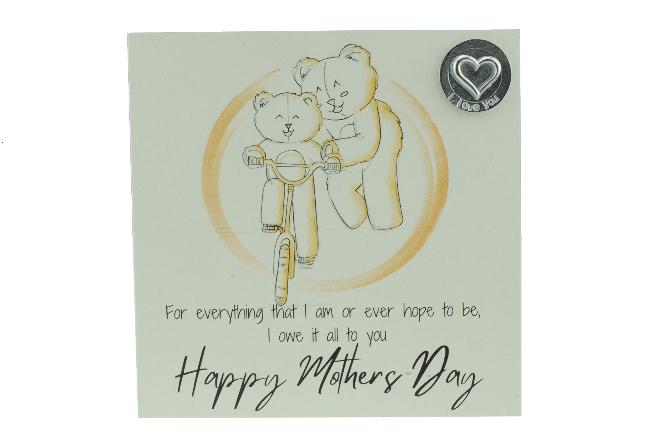 Thoughtful Mothers Day Card with Mum and Child Playing – Includes ‘I Love You’ Gift Token (gcmumbikeily)
