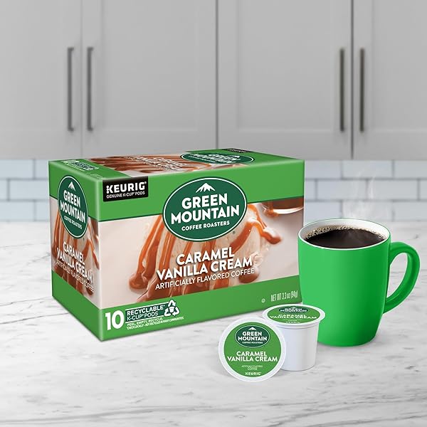 GREEN MOUNTAIN COFFEE ROASTERS CARAMEL VANILLA CREAM, KEURIG SINGLE SERVE K-CUP PODS, LIGHT ROAST COFFEE, 12 COUNT