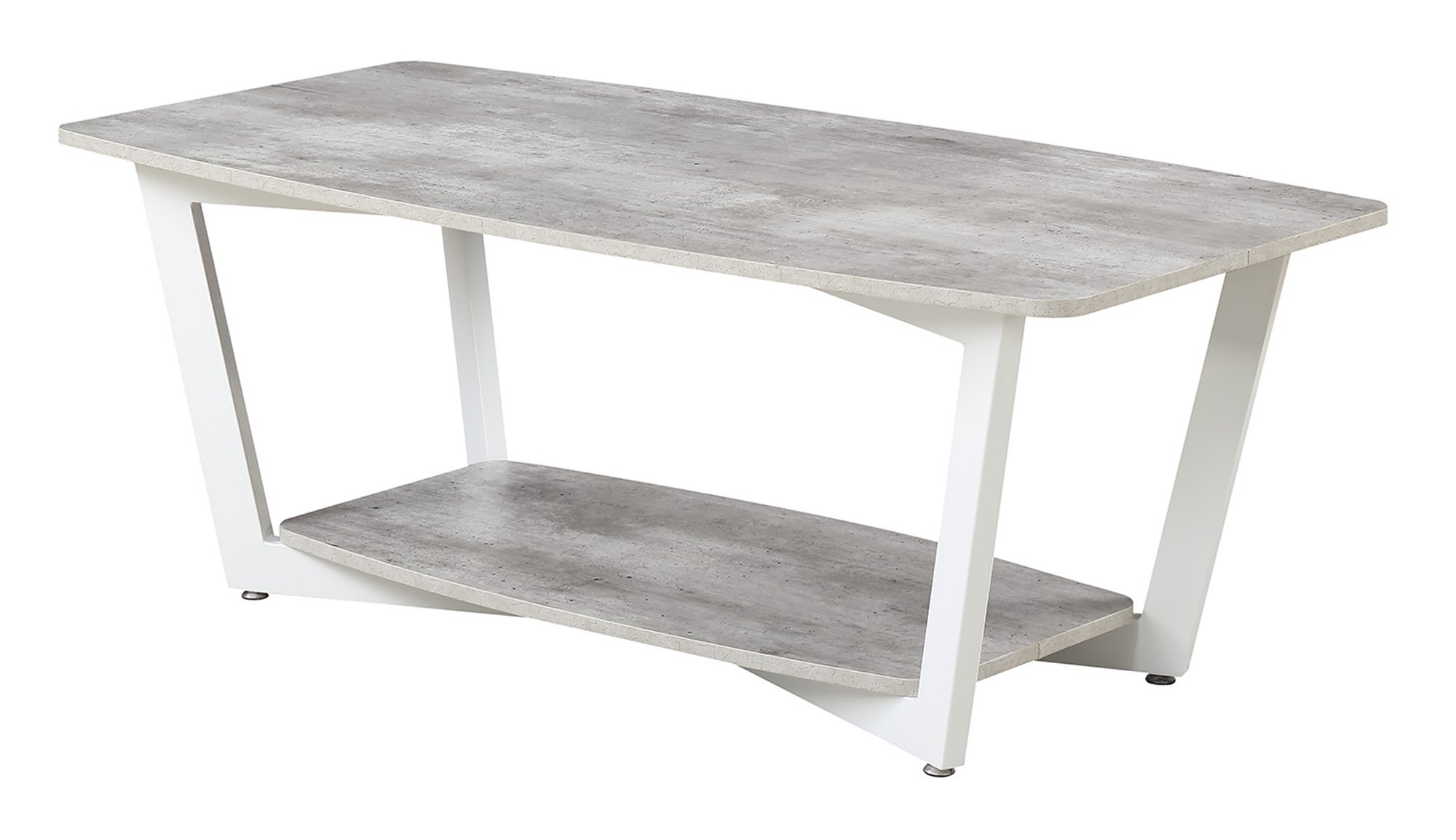 Convenience Concepts 111282GYWF Graystone Stone Coffee Table, Gray/White