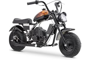 HOVER HEART Gas Mini Chopper Bike, DB004 Model 49.4 CC 2-Stroke Dirt Bike with Big Headlight, Premium Tire, Metal Frame, Disc Brakes, Max Load 165Lbs, Up to 20Mph, EPA Approved